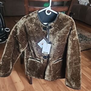 Elegant Brown Women's Teddy Jacket